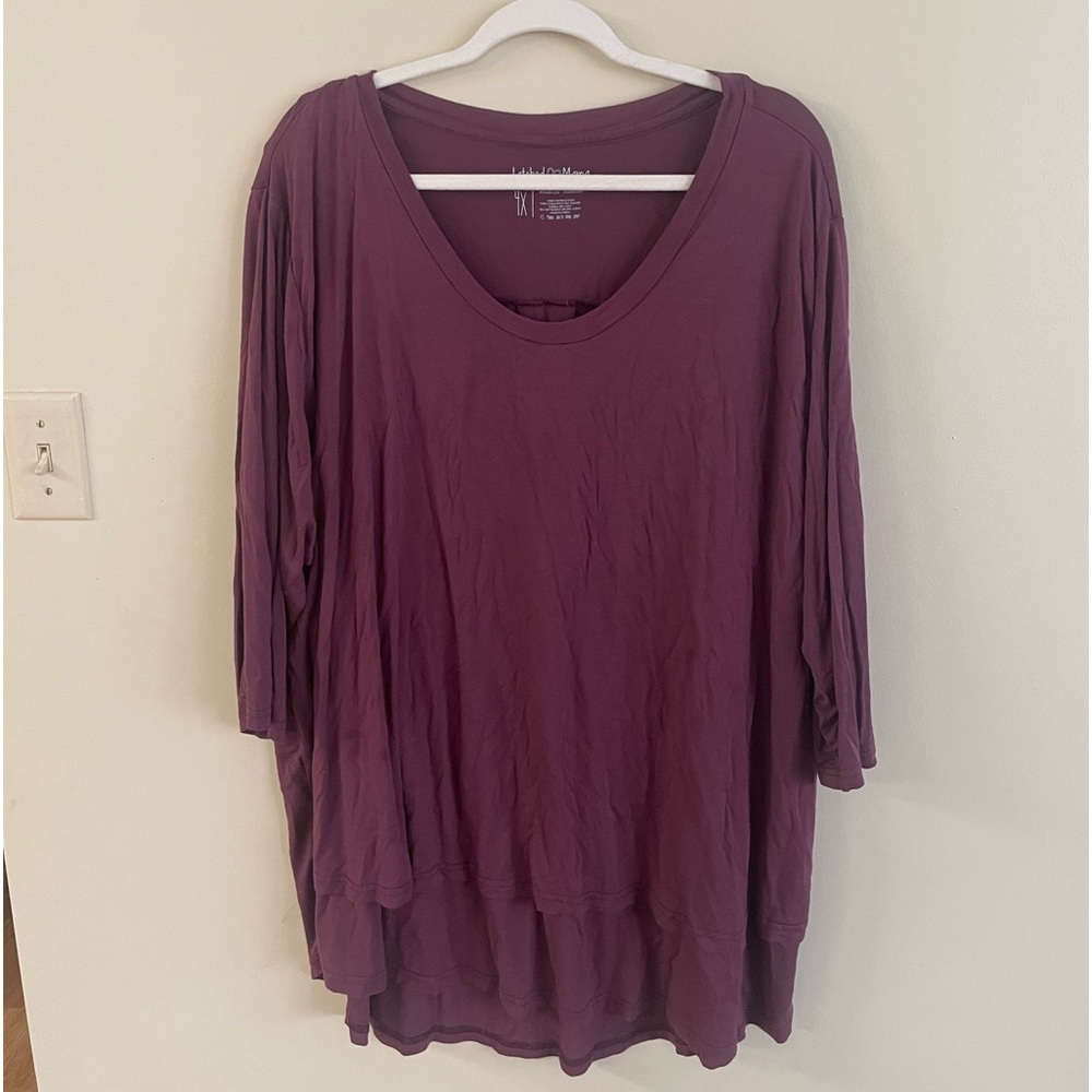 Latched Mama 3/4 Sleeve Scoop Neck Nursing Top-Maroon